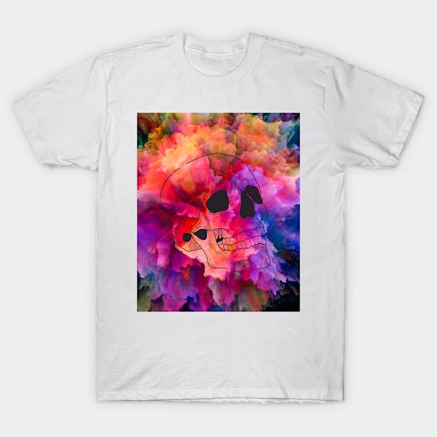 💀🤯beautiful exploding skull design - psychedelic, skeleton, halloween T-Shirt by MIND FOX